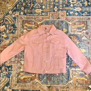 Blush/rose H&M oversized denim jacket! NEVER WORN